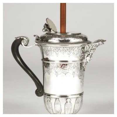 CARDEILHAC GOLDSMITH – STERLING SILVER CHOCOLATE POT XIXE