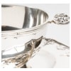 CARDEILHAC – SAUCIÈRE SUR SON PLATEAU EN ARGENT MASCARONS XXème 23