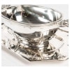 CARDEILHAC – SAUCIÈRE SUR SON PLATEAU EN ARGENT MASCARONS XXème 17