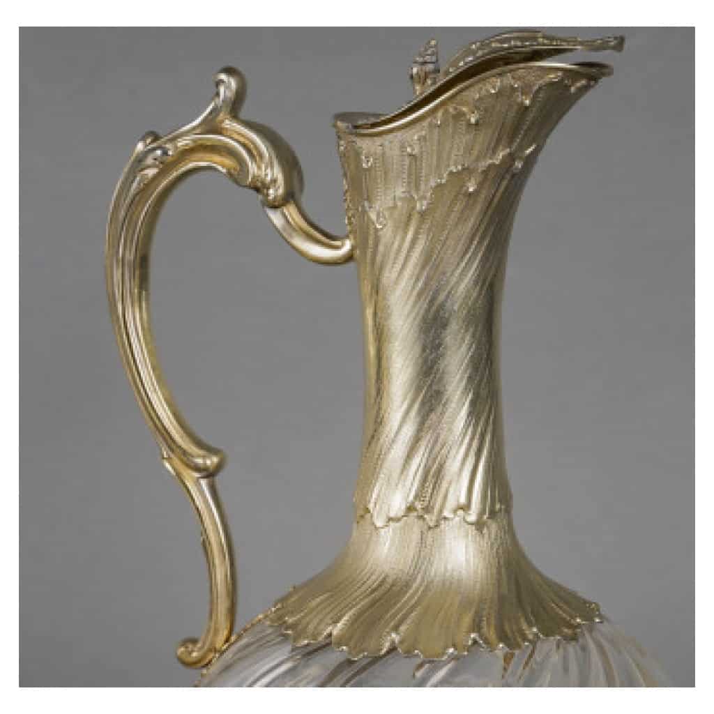 GUSTAVE ODIOT – PAIR OF CRYSTAL AND VERMEIL EWERS CIRCA 1870/1880 16