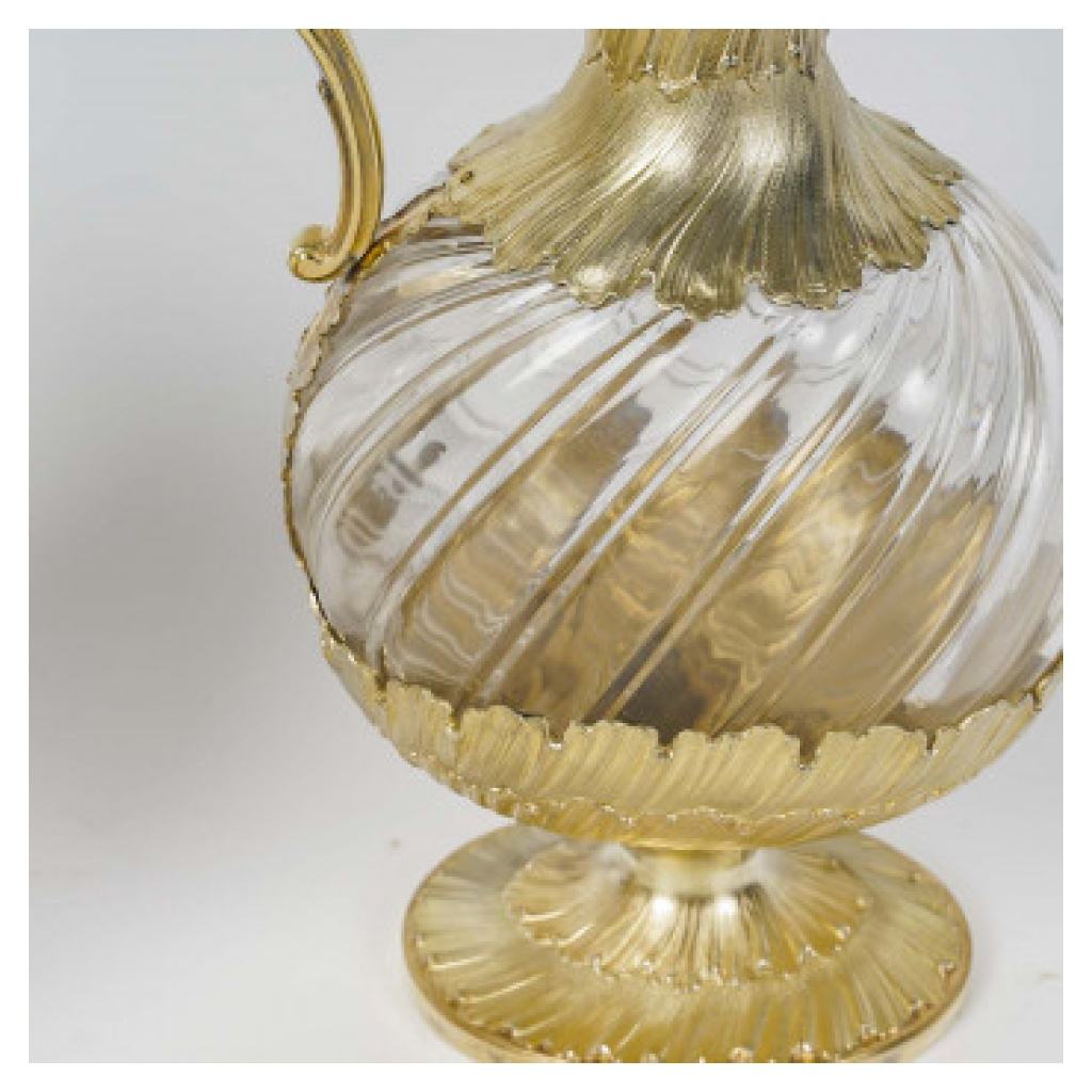GUSTAVE ODIOT – PAIR OF CRYSTAL AND VERMEIL EWERS CIRCA 1870/1880 4