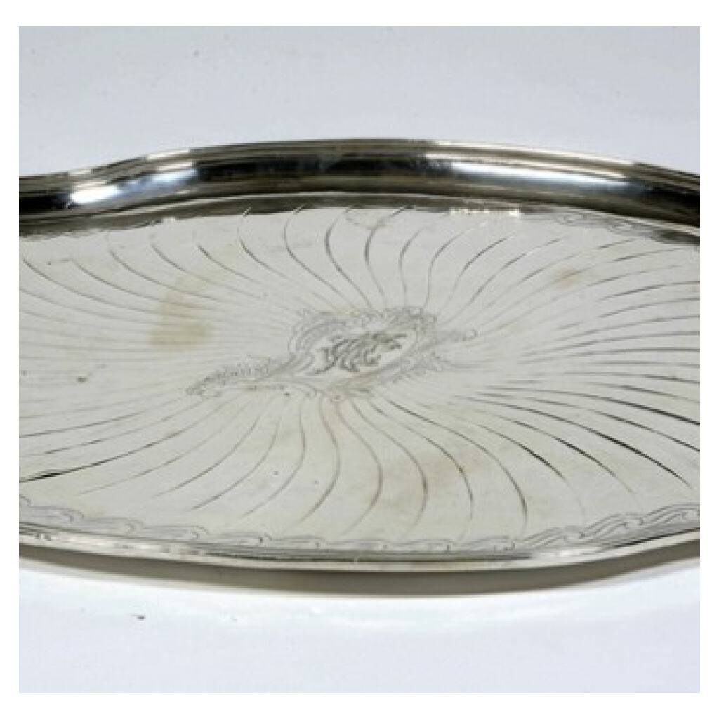 GOLDsmith A. AUCOC – STERLING SILVER OVAL TRAY XIXE7