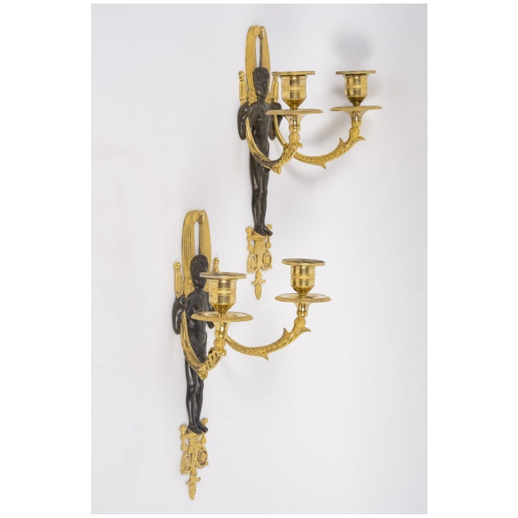 Pair of 1st Empire period sconces (1804 – 1815). 5