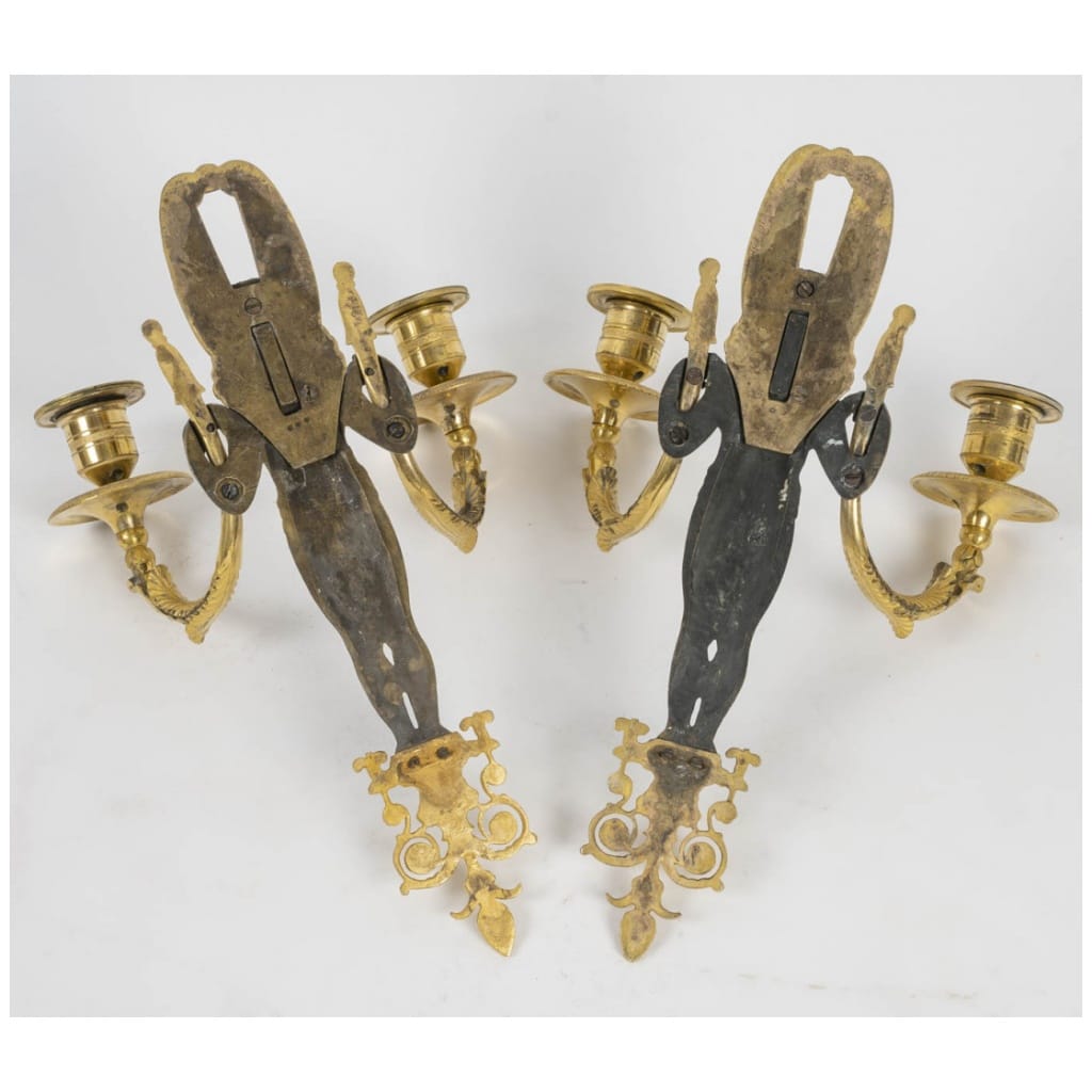 Pair of 1st Empire period sconces (1804 – 1815). 4