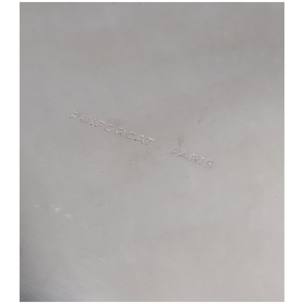 PUIFORCAT – “BAYONNE” CHAMPAGNE BUCKET IN STERLING SILVER ART DECO 17
