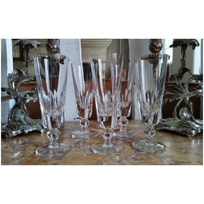 6 Saint Louis Champagne flutes Jersey model