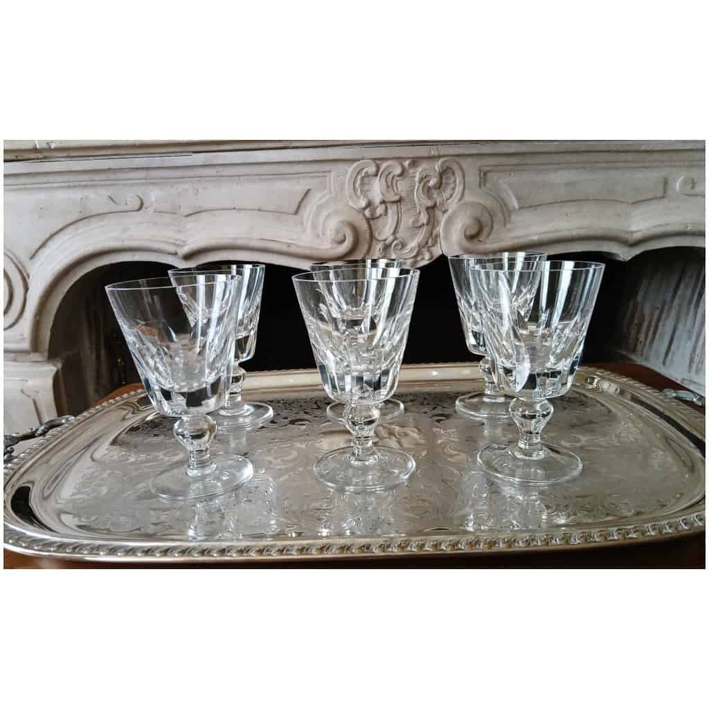 6 grands verres à eau saint Louis modèle Jersey tous signés 4