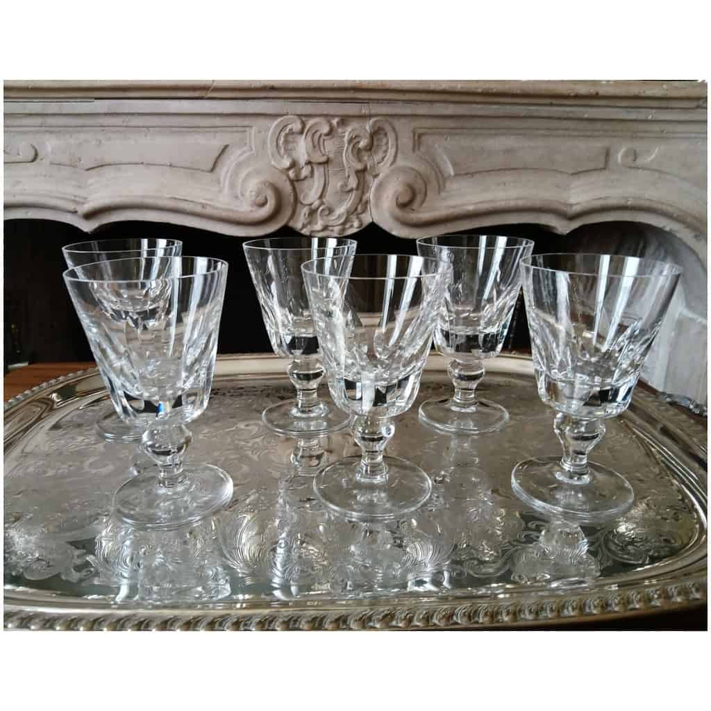 6 grands verres à eau saint Louis modèle Jersey tous signés 3