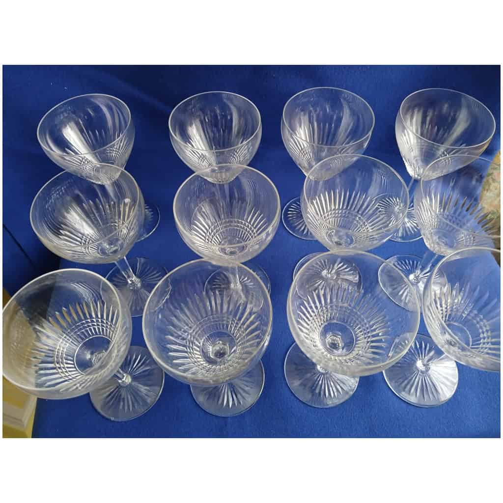 12 LARGE SAINT LOUIS WATER GLASSES COLI 5 MODEL