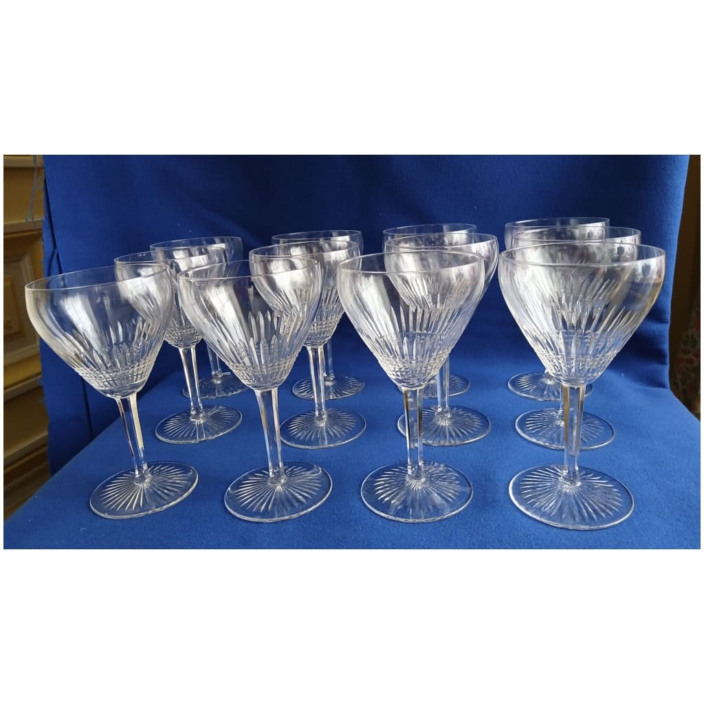 12 LARGE SAINT LOUIS WATER GLASSES COLI 4 MODEL