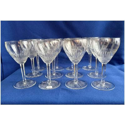 12 GRANDS VERRES À VIN ROUGE EN CRISTAL SAINT LOUIS MODÈLE COLI