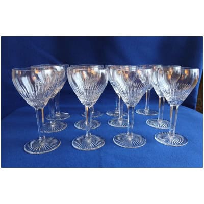 12 VERRES À VIN BLANC CRISTAL SAINT LOUIS MODÈLE COLI