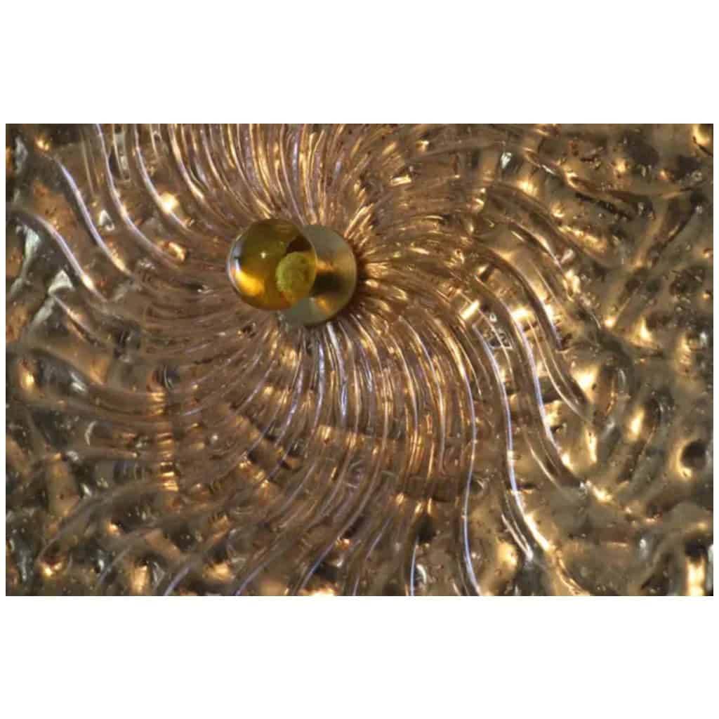 Appliques en verre de Murano rose et doré en forme de disque 6