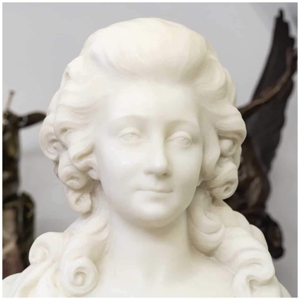 Buste En Marbre Blanc De Carrare « Madame De Pompadour » , Guglielmo Pugi (1850-1915) 4