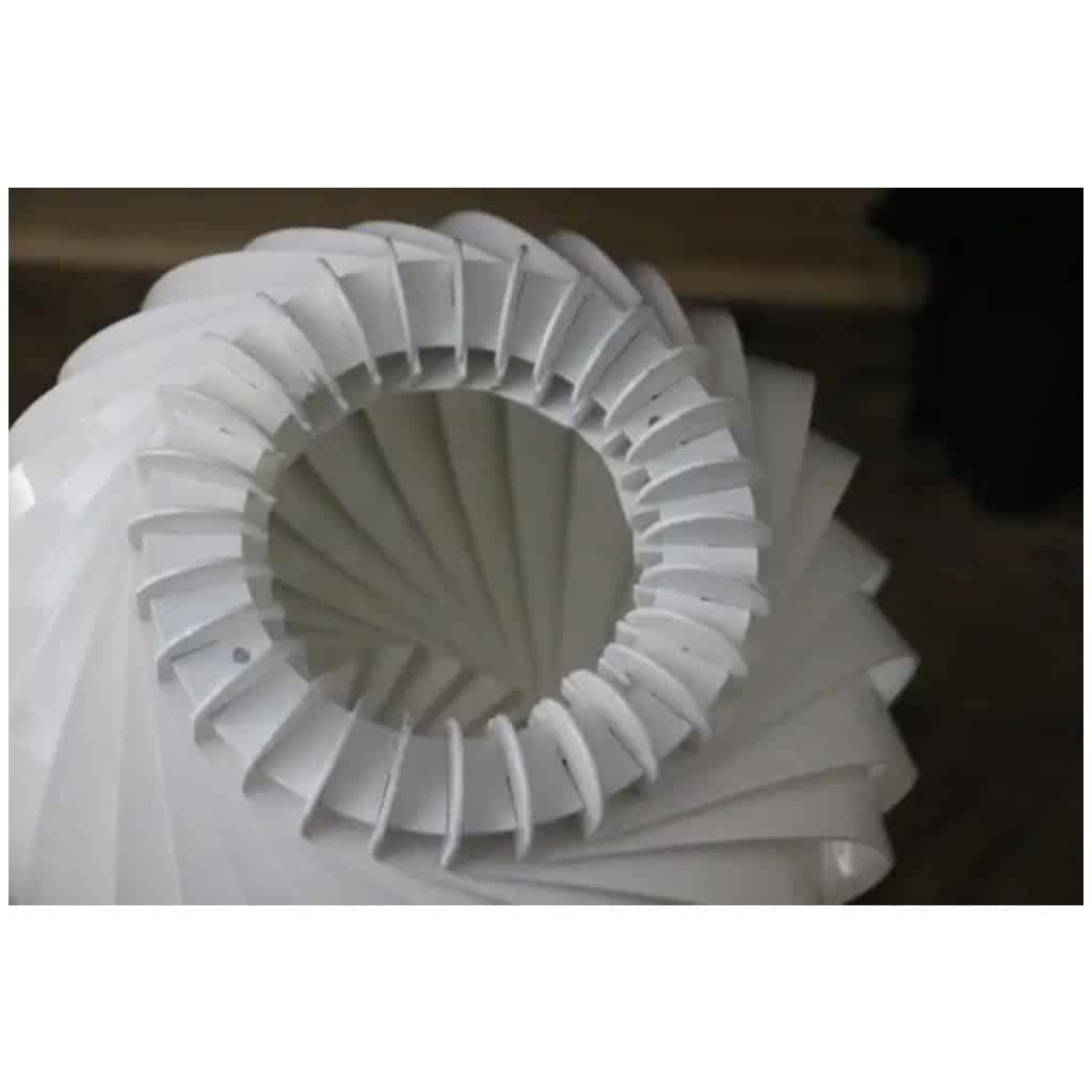 Lampe Méduse Valenti tourbillonnante Space Age ou Mid Century en acier blanc et aluminium 10