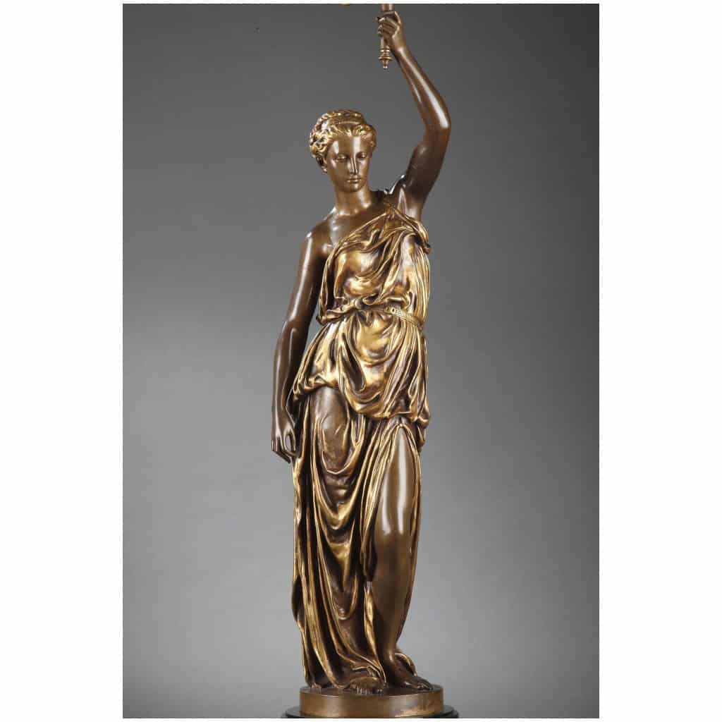 BARBEDIENNE – PAIRE DE TORCHÈRES EN BRONZE PAR DUBOIS & FALGUIERE 6