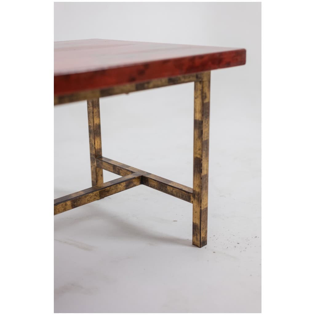 Coffee table in lacquer and gilded iron. 1950s. LS5874250H 8