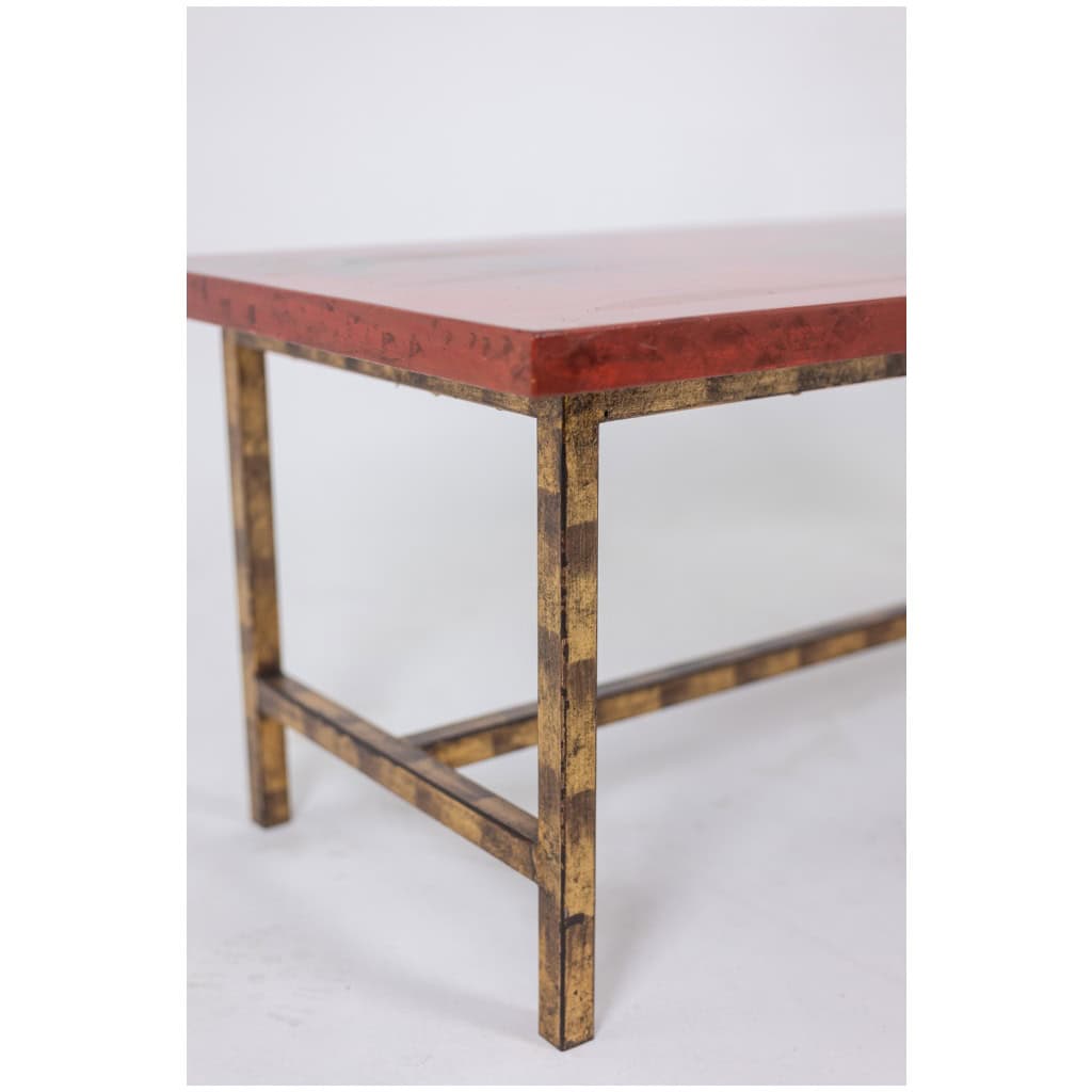 Coffee table in lacquer and gilded iron. 1950s. LS5874250H 7