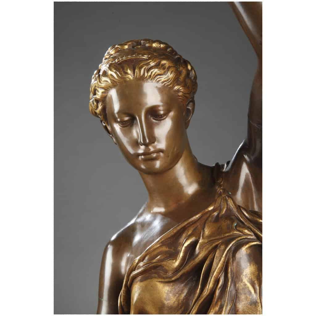 BARBEDIENNE – PAIRE DE TORCHÈRES EN BRONZE PAR DUBOIS & FALGUIERE 18