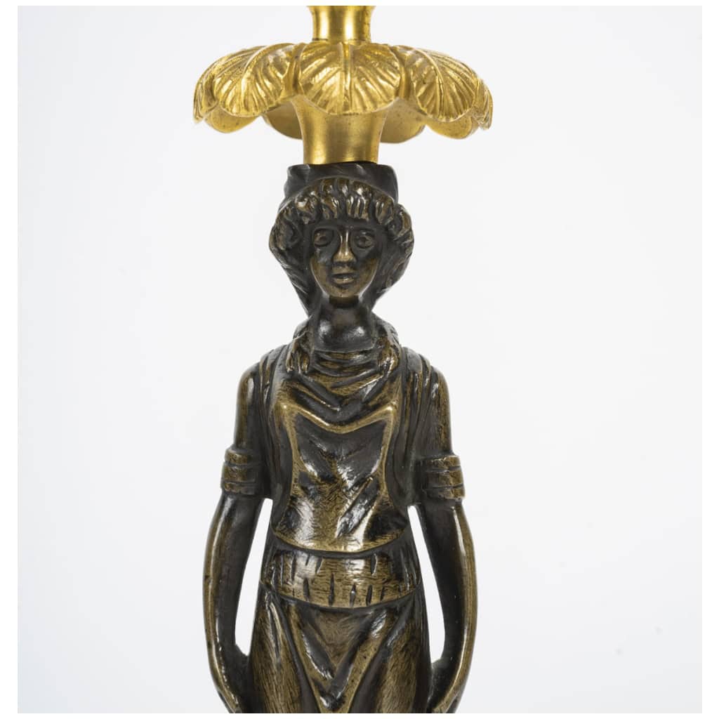 Pair Of Empire Period Candlesticks. 8