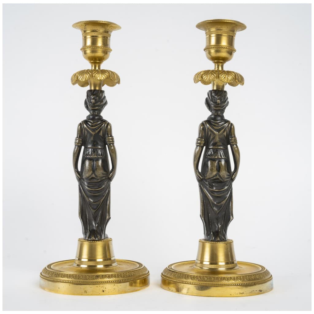 Pair Of Empire Period Candlesticks. 6