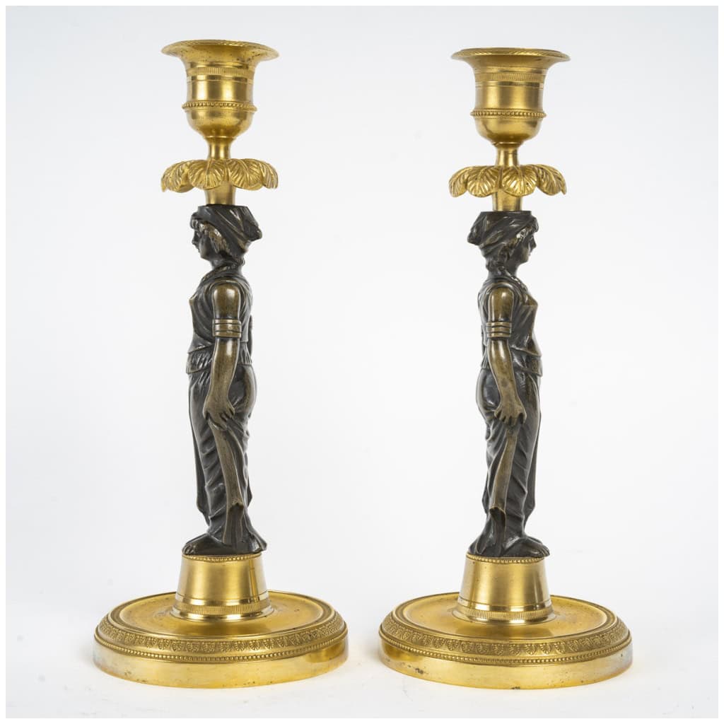 Pair Of Empire Period Candlesticks. 5
