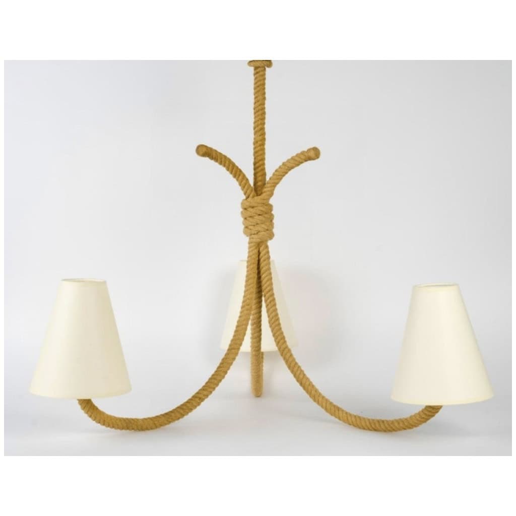 Lustre en corde 1950 par Adrien Audoux & Frida Minet 4