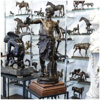 Sculpture – Le Travail , Eugène Marioton (1857-1933) – Bronze 3