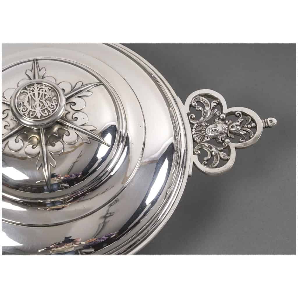 CARDEILHAC – GARNITURE DE TABLE « RENAISSANCE » MASCARON ARGENT FIN XIXÈ 7