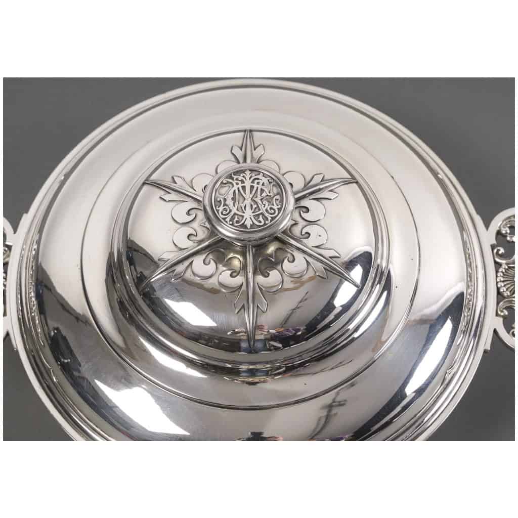 CARDEILHAC – GARNITURE DE TABLE « RENAISSANCE » MASCARON ARGENT FIN XIXÈ 8
