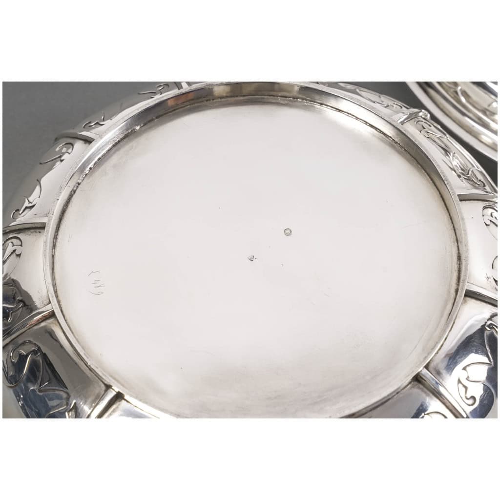 CARDEILHAC – GARNITURE DE TABLE « RENAISSANCE » MASCARON ARGENT FIN XIXÈ 16
