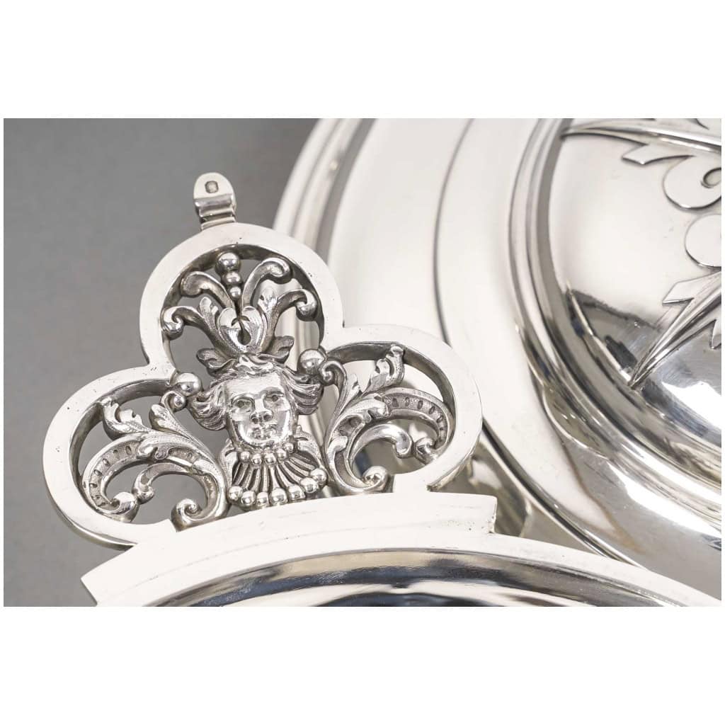 CARDEILHAC – GARNITURE DE TABLE « RENAISSANCE » MASCARON ARGENT FIN XIXÈ 20
