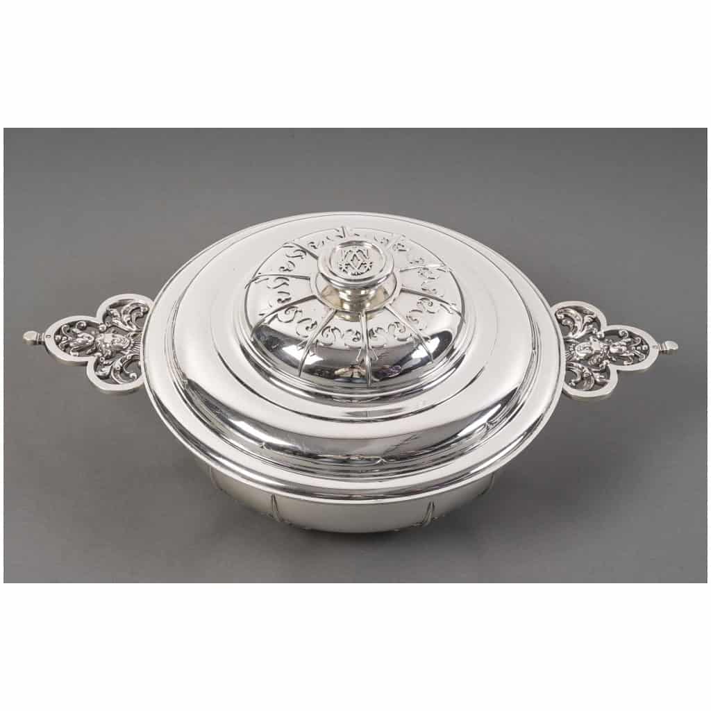 CARDEILHAC – GARNITURE DE TABLE « RENAISSANCE » MASCARON ARGENT FIN XIXÈ 23