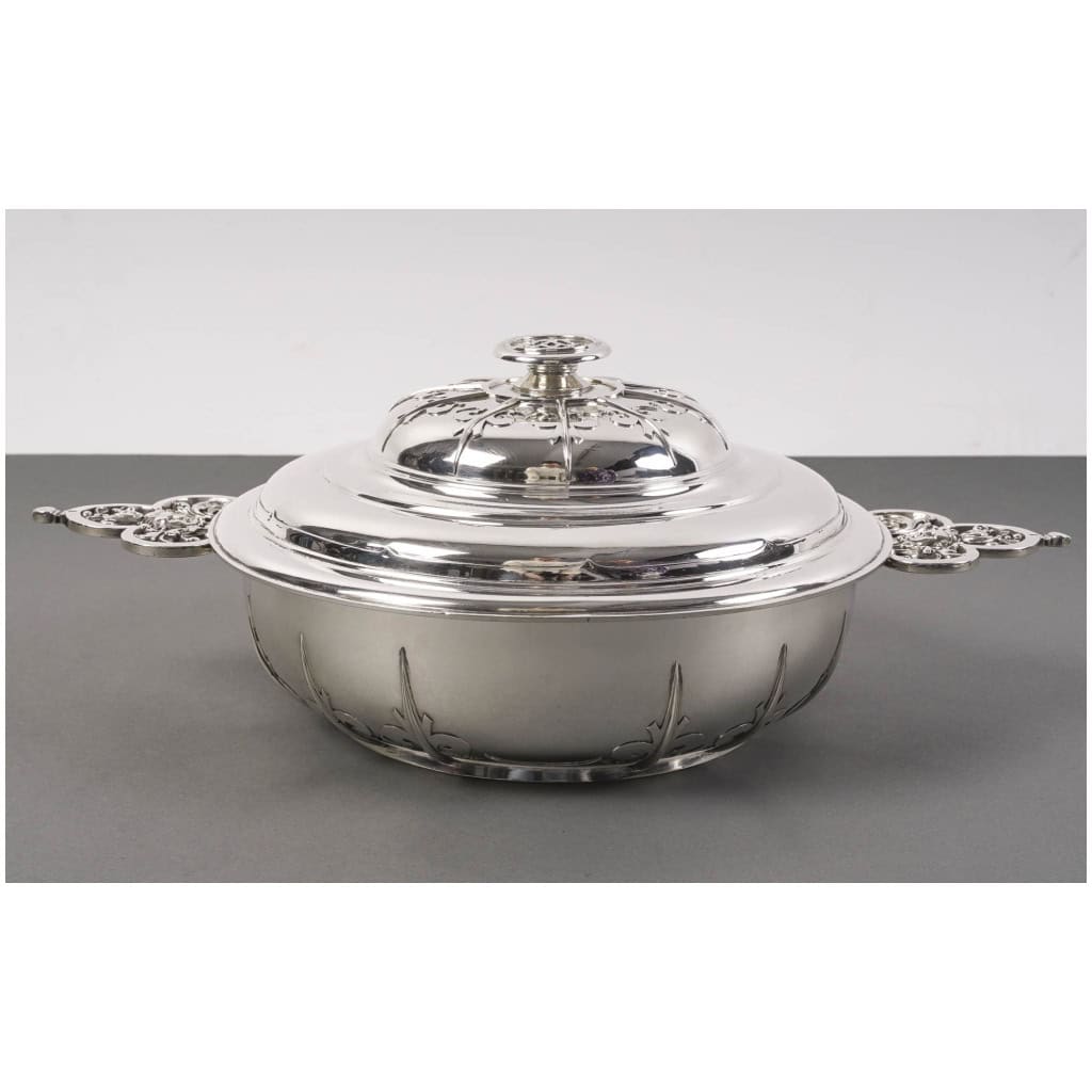 CARDEILHAC – GARNITURE DE TABLE « RENAISSANCE » MASCARON ARGENT FIN XIXÈ 24