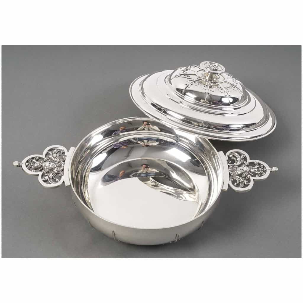 CARDEILHAC – GARNITURE DE TABLE « RENAISSANCE » MASCARON ARGENT FIN XIXÈ 30