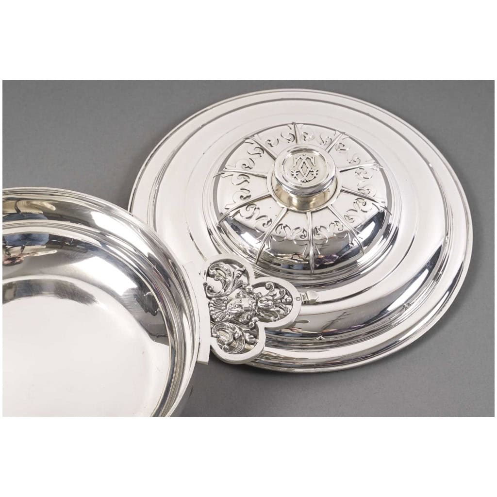 CARDEILHAC – GARNITURE DE TABLE « RENAISSANCE » MASCARON ARGENT FIN XIXÈ 36