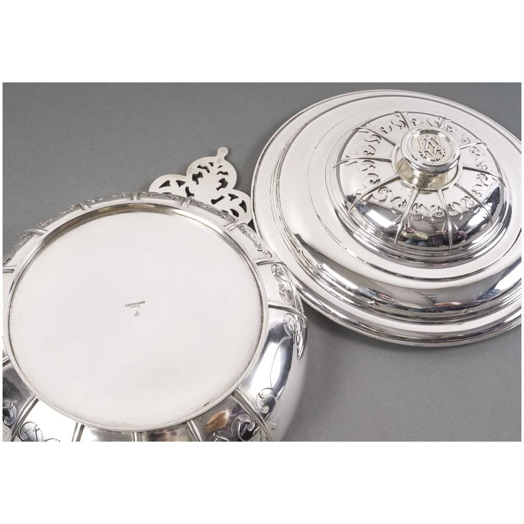CARDEILHAC – GARNITURE DE TABLE « RENAISSANCE » MASCARON ARGENT FIN XIXÈ 38
