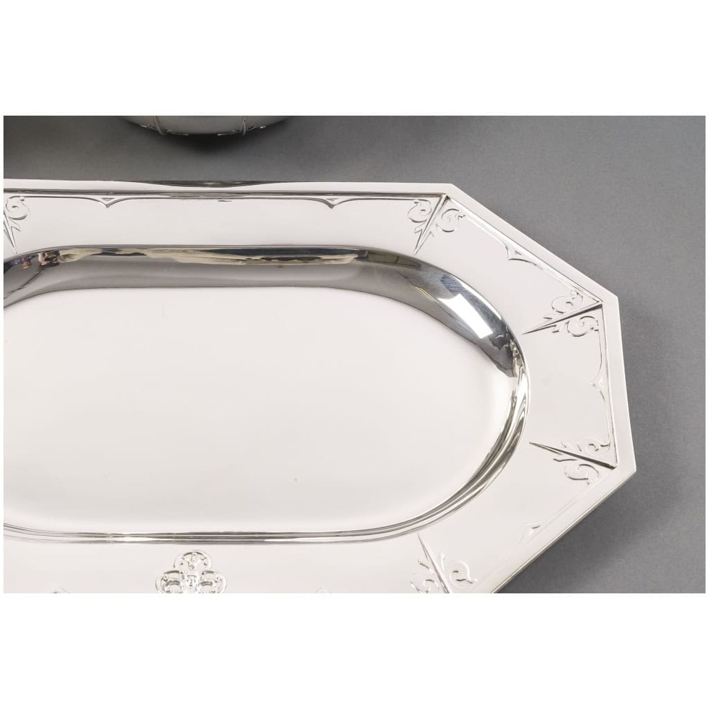 CARDEILHAC – GARNITURE DE TABLE « RENAISSANCE » MASCARON ARGENT FIN XIXÈ 44