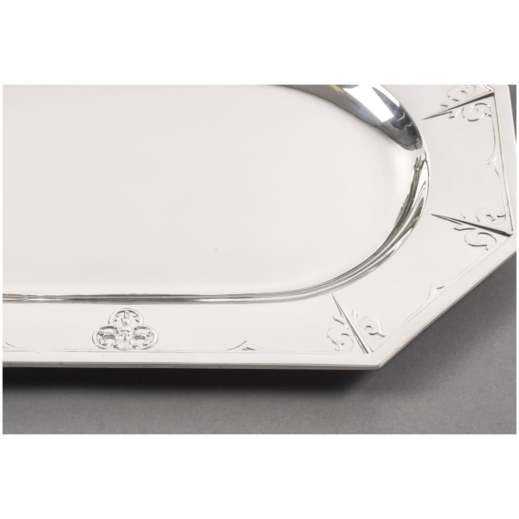 CARDEILHAC – GARNITURE DE TABLE « RENAISSANCE » MASCARON ARGENT FIN XIXÈ 45