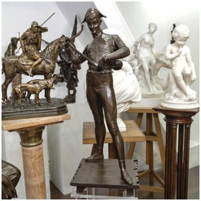 Sculpture – Arlequin , Paul Dubois (1829-1905) – Bronze 3