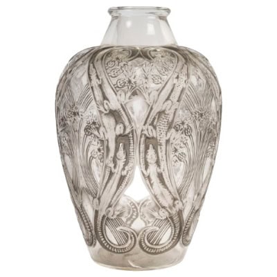René Lalique,1913 : Vase “Lézards et Bluets” 3