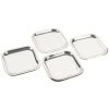 J.E. PUIFORCAT – SUITE DE 4 PLATS DE PRESENTATION CARRÉS EN ARGENT MASSIF ART DECO 1930 16
