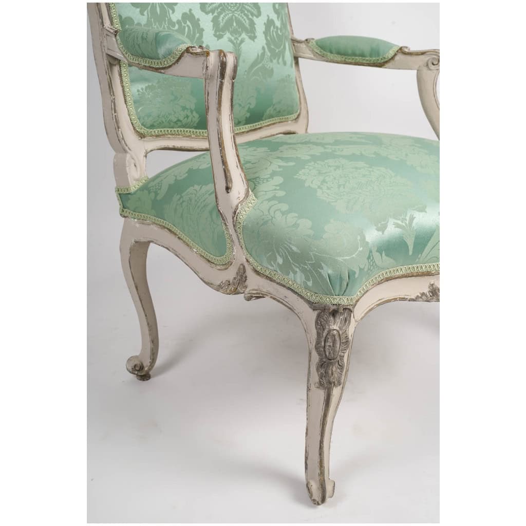 Pair Of Armchairs To Queen Louis XV. XVIIIth century. 7