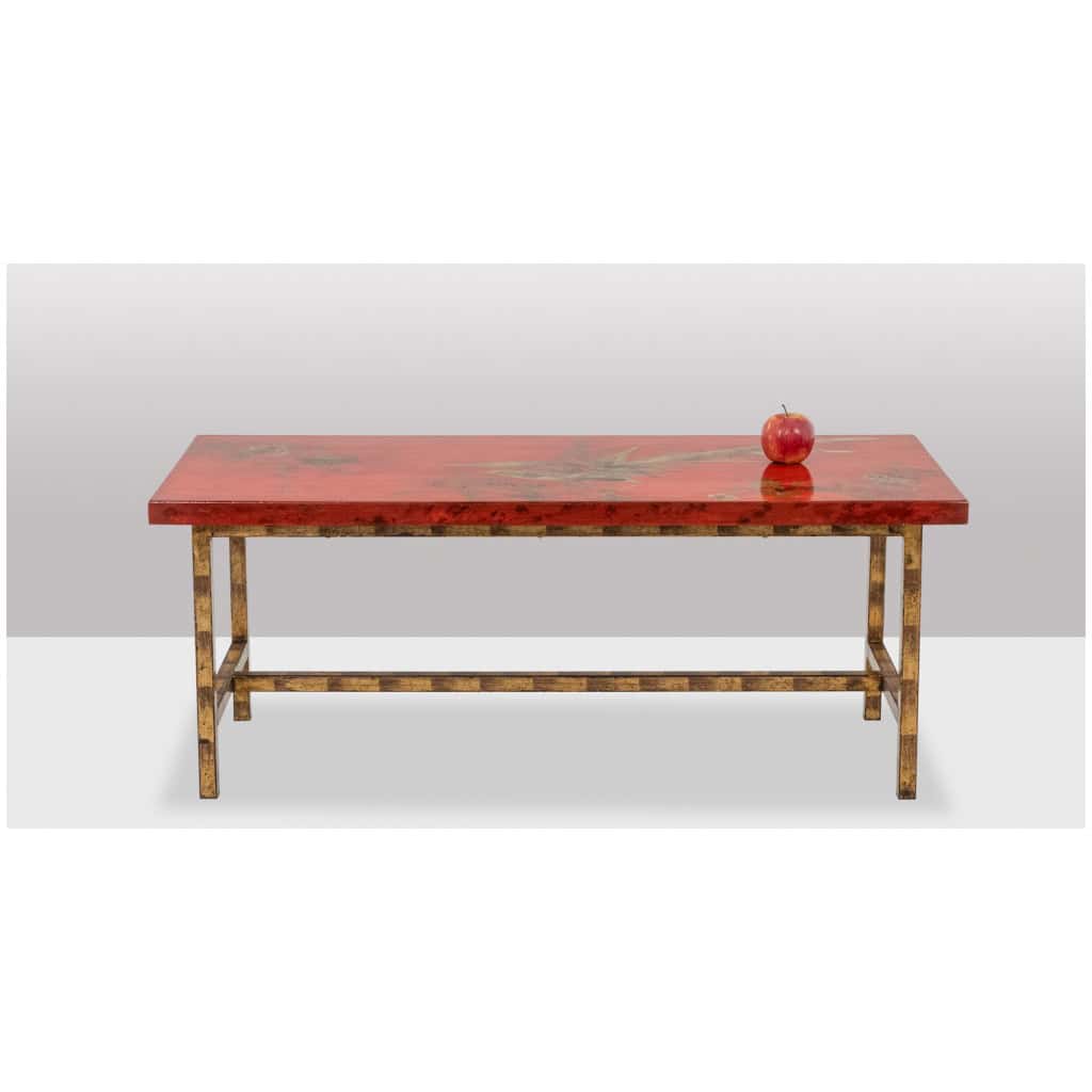 Coffee table in lacquer and gilded iron. 1950s. LS5874250H 14