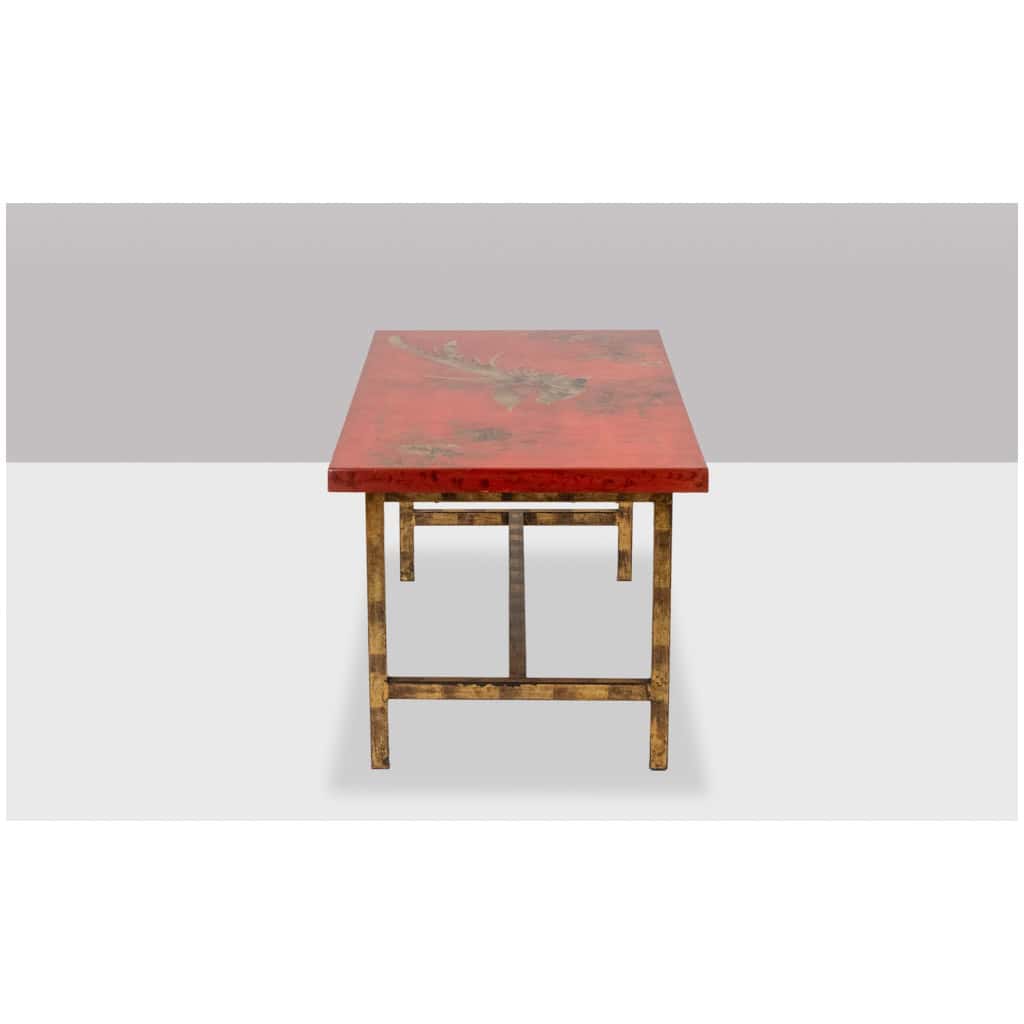 Coffee table in lacquer and gilded iron. 1950s. LS5874250H 13
