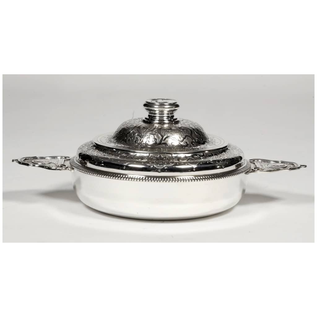 ORFÈVRE LAGRIFFOUL ET LAVAL – LEGUMIER COUVERT À OREILLES EN ARGENT XIXE 4