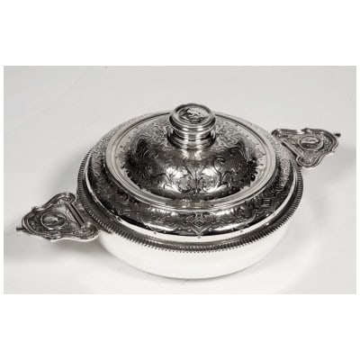 GOLDSMITH LAGRIFFOUL ET LAVAL – COVERED VEGETABLE DISH WITH SILVER EARS XIXE