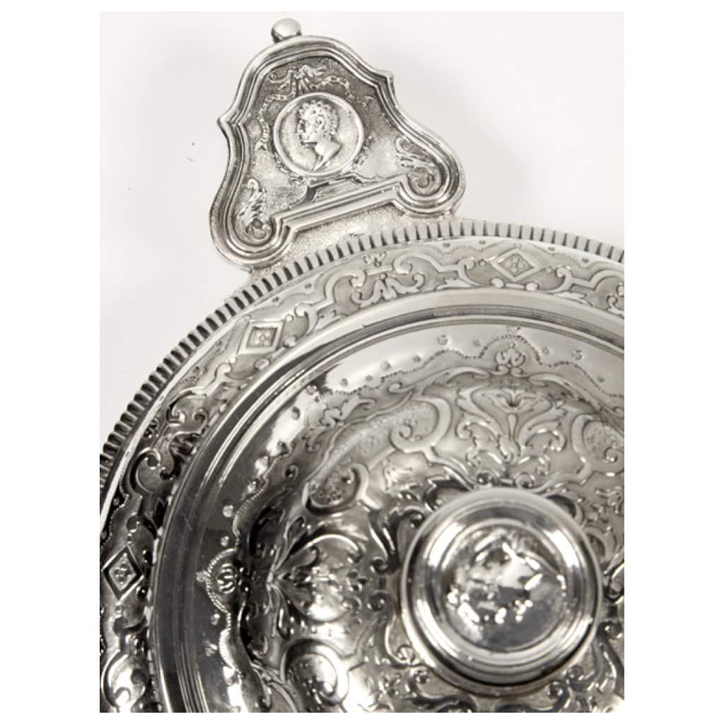ORFÈVRE LAGRIFFOUL ET LAVAL – LEGUMIER COUVERT À OREILLES EN ARGENT XIXE 7