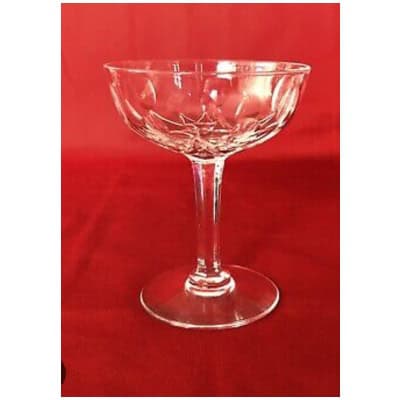12 crystal Champagne glasses model VIC cristallerie Saint Louis