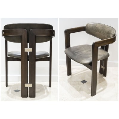 Paire De Chaises Fauteuils Pamplona De Savini – Edition Pozzi